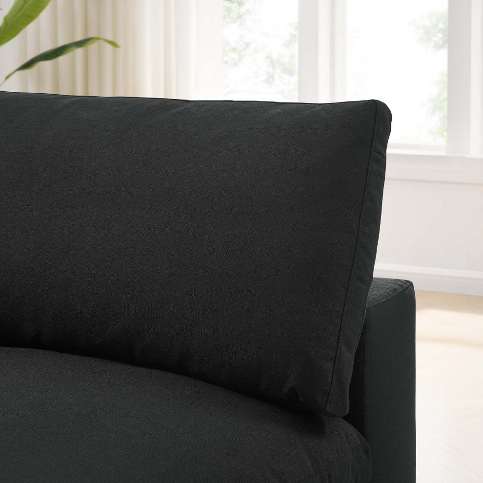 Commix Down Filled Overstuffed Armless Chair, Black