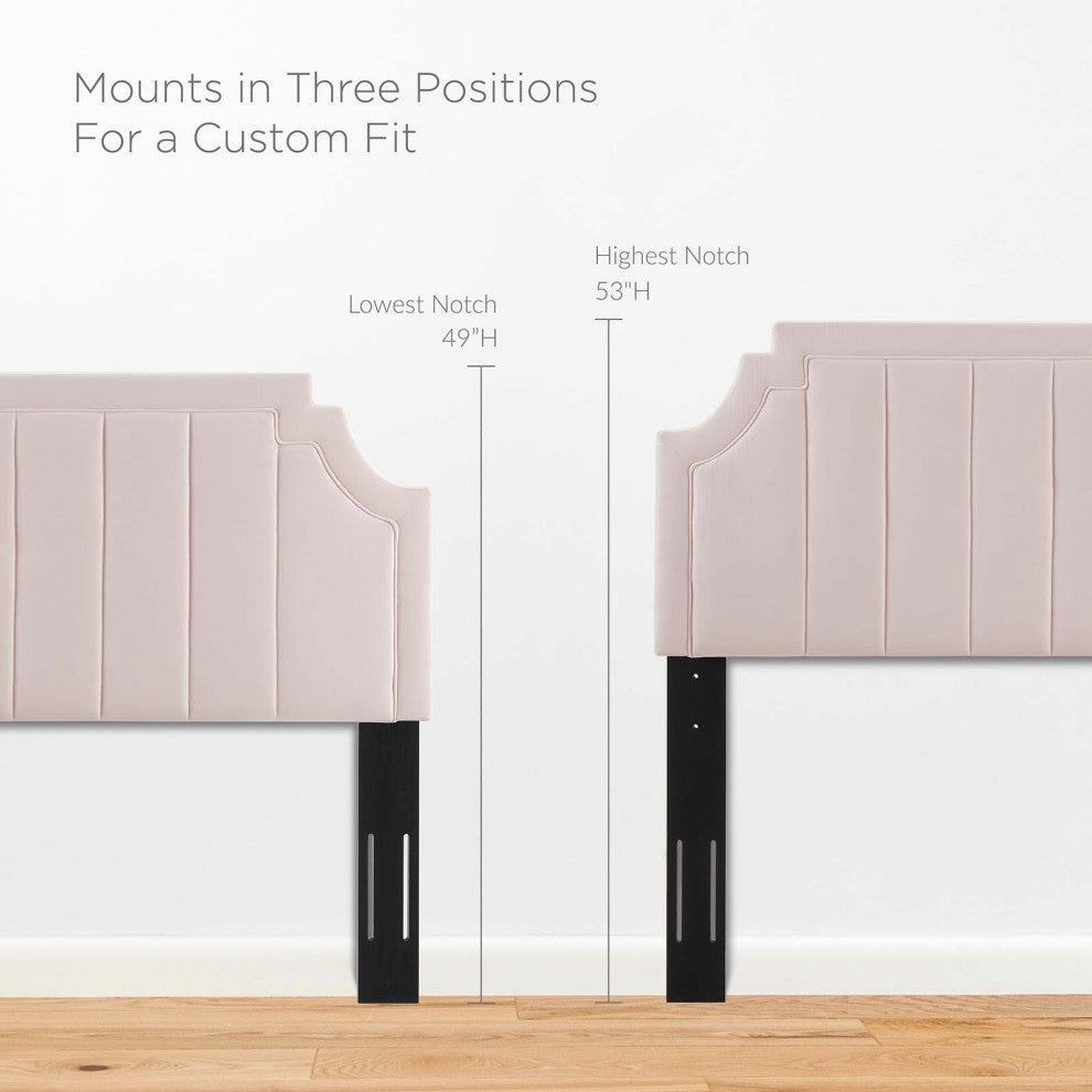 Platform Bed Frame, King Size, Velvet, Pink, Modern Contemporary, Bedroom Master