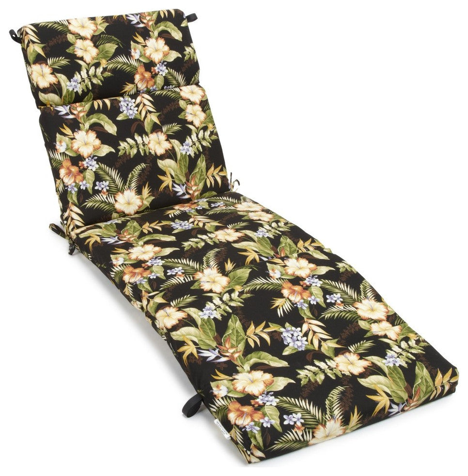 72" Outdoor Chaise Lounge Cushion, Freeport Ebony