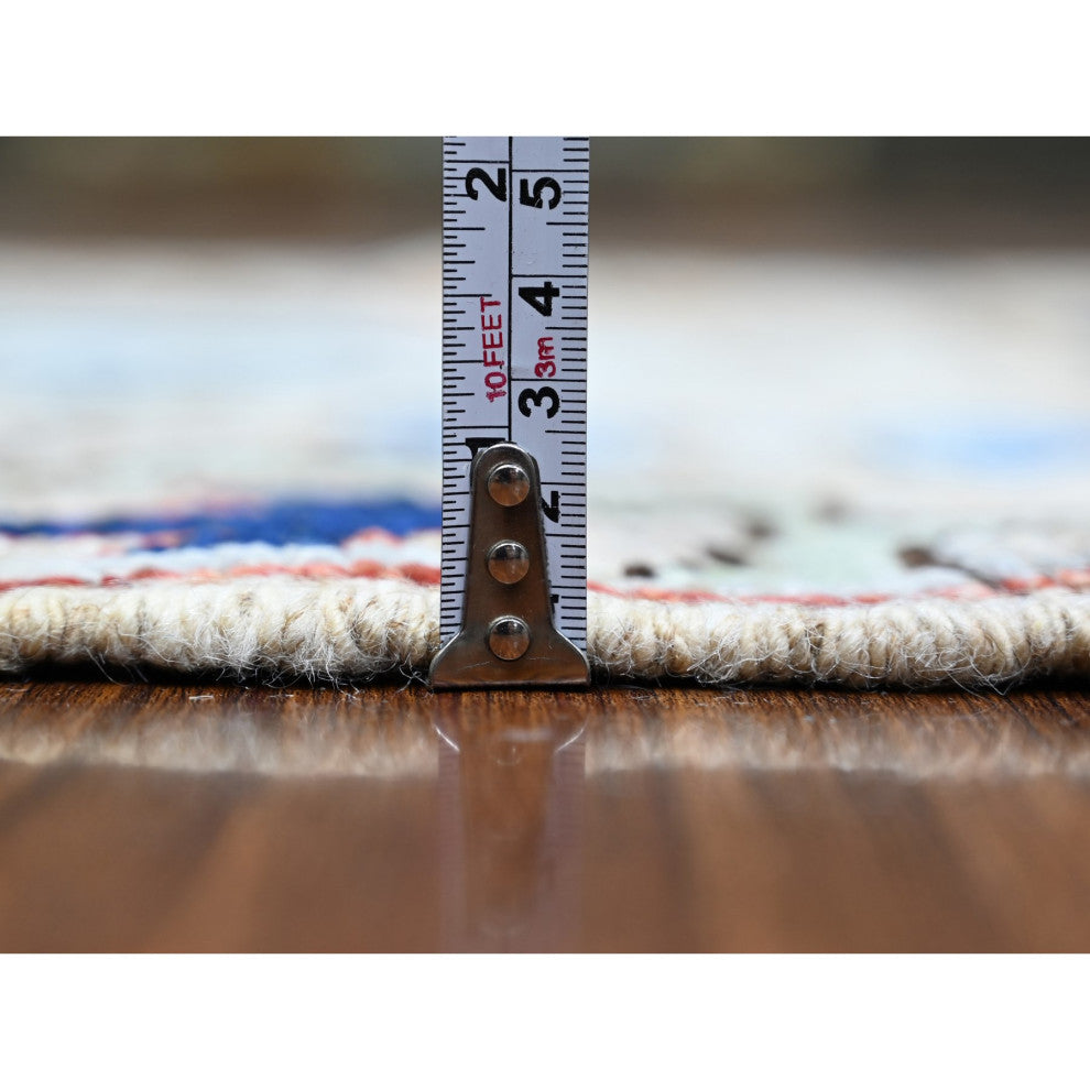 Tan Anatolian Village Inspired Design Wool Hand Knotted Runner Rug 2'10"x9'7"