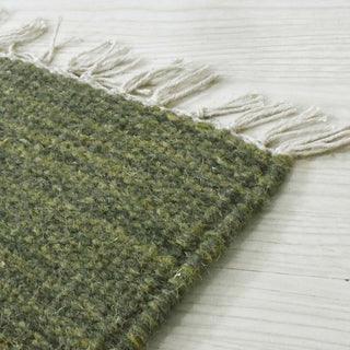 Hand Woven Flat Weave Kilim Wool Runner Area Rug Solid Olive D00111, Olive, [Rectangle] 8'x10'