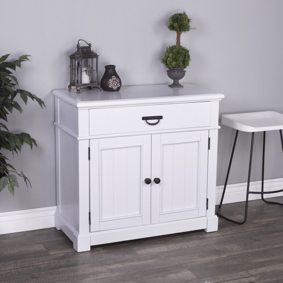 Alek White Solid Wood Chest With Storage