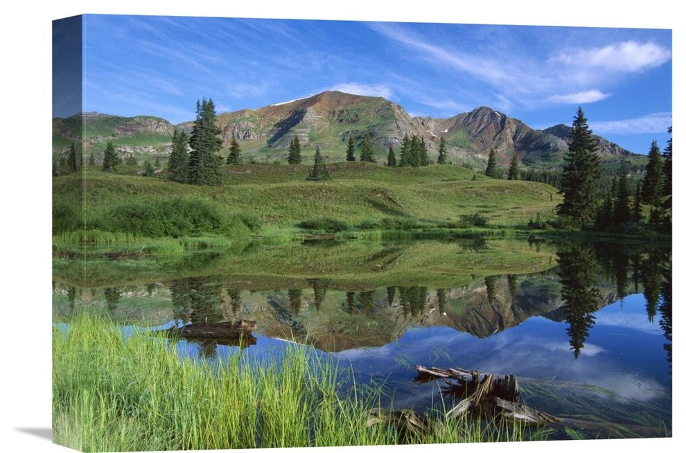 "Ruby Peak Reflected In Lake, Raggeds Wilderness, Colorado" Artwork, 16" x 12"