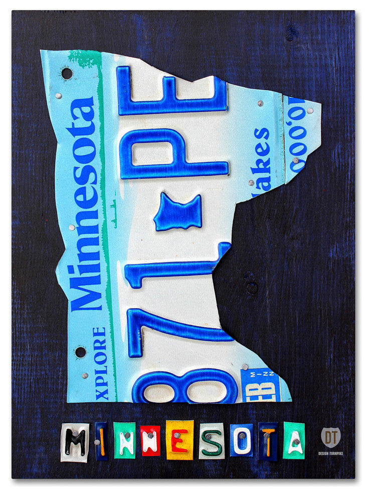 "Minnesota License Plate Map" Canvas Art by Design Turnpike