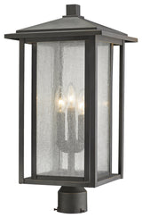 Aspen 3 Light Outdoor Post Mount in Oil Rubbed Bronze (Rnd. Base - not incl.)