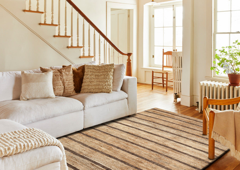 NuStory Summer Barn Boards Hand Woven Solid Color Area Rug in Natural, 5'x8'