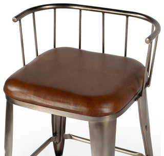 Butler Coriander Iron and Leather Counter Stool