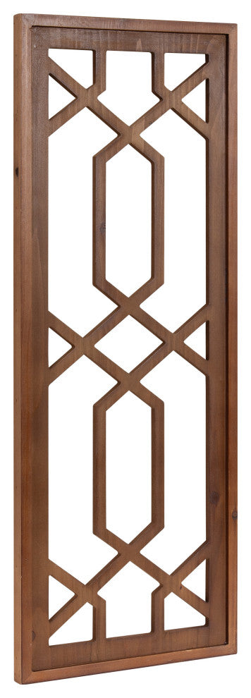 Elbridge Wall Art Plaque, Brown 12x32