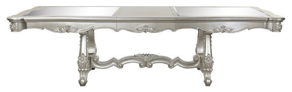 ACME Bently Dining Table WithDouble Pedestal, Champagne Finish