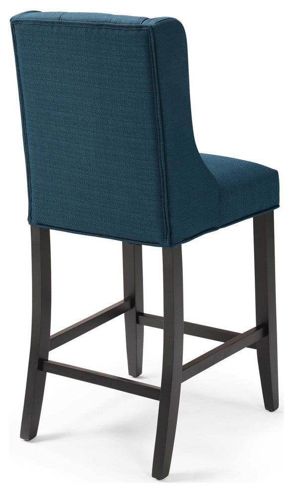 Baronet Counter Bar Stool Upholstered Fabric Set of 2 - Azure