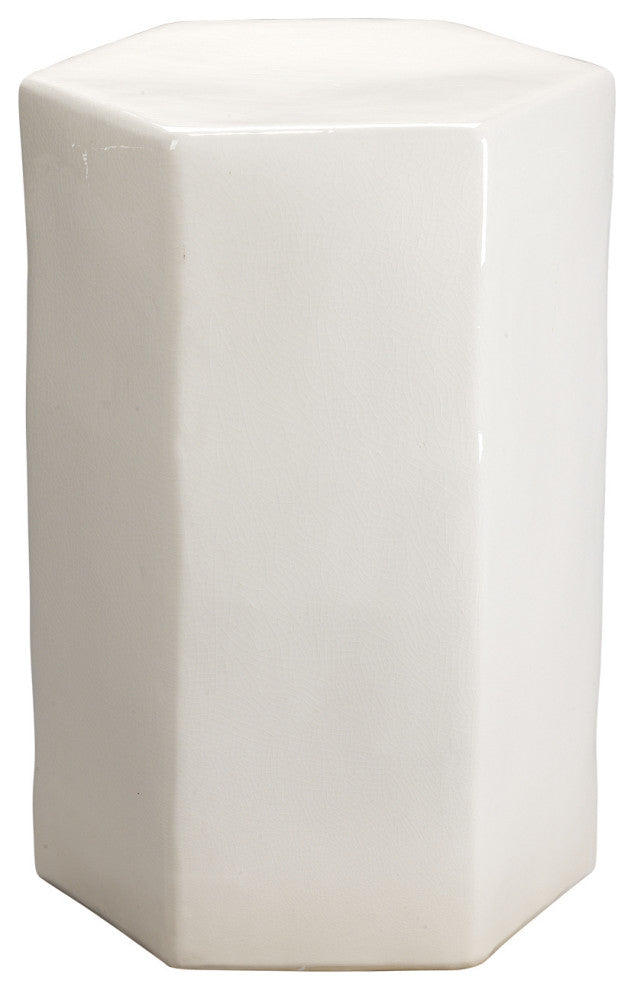 Porto Ceramic Indoor/Outdoor Side Table, White, Large