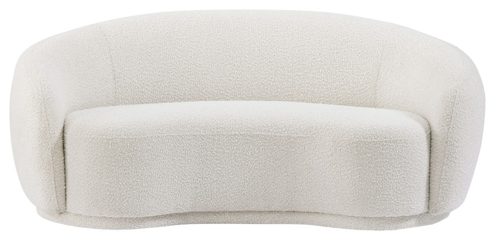 Hyde Boucle Fabric Upholstered, Cream, Loveseat