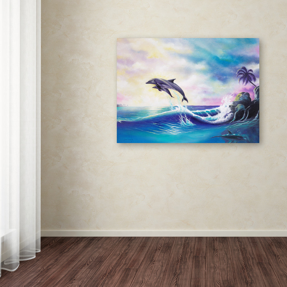 Geno Peoples 'Dolphins' Canvas Art, 19x14