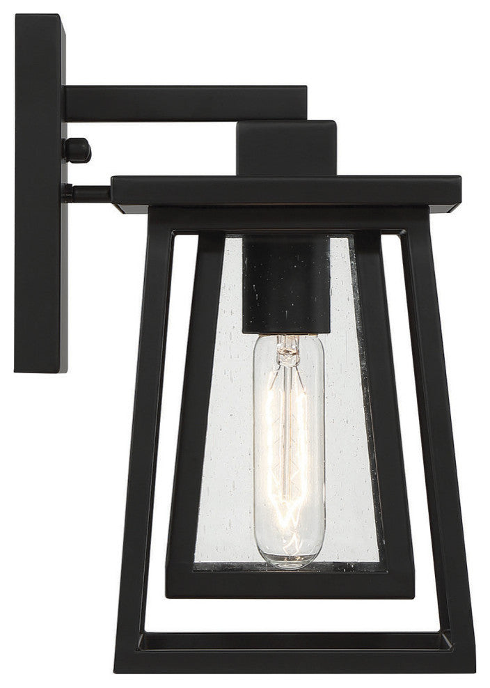 Denver 1-Light Outdoor Wall Lantern, Matte Black
