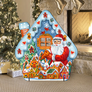 Gingerbread House Freestanding Wooden Lawn Decor