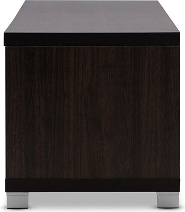Beasley 70" Dark Brown TV Cabinet With Sliding Doors and Drawer