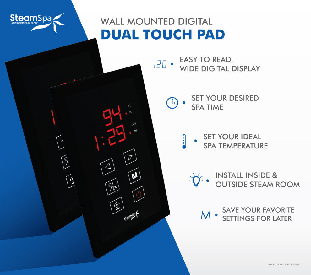SteamSpa Oasis 12 KW QuickStart Acu-Steam Bath Generator Package
