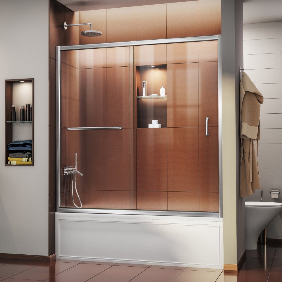 DreamLine Infinity-Z 56"-60" Frameless Sliding Tub Door, Chrome