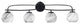 Cavella 4 Light Bath Bar, Matte Black Finish, 5.75" Onyx Swirl Glass