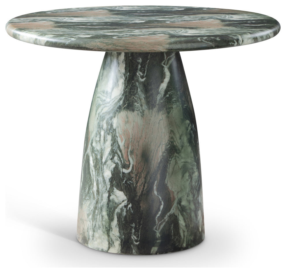 Cosenza Concrete Dining Table, Green, 36" W X 36" D X 30" H, Marble Finish