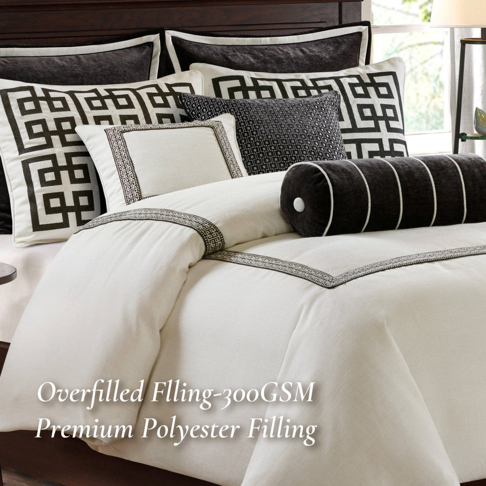 Madison Park Signature Embroidery Oversized Duvet Style Comforter Set