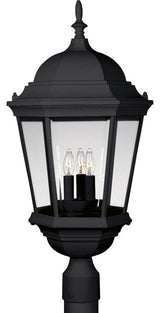 3-Light Post Lantern, Black
