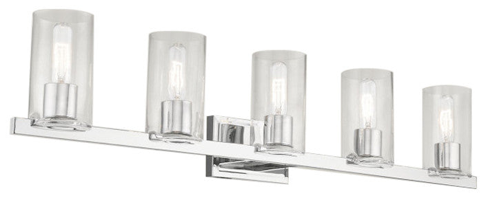Clarion 5 Light Polished Chrome Vanity Sconce