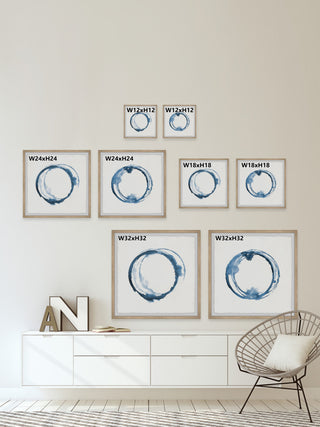 Blue Flash Diptych, Set of 2, 32x32 Panels