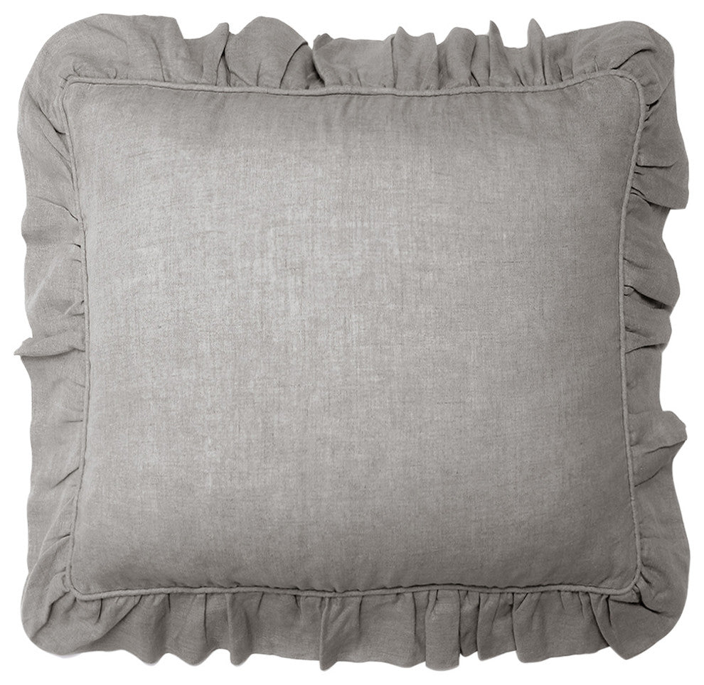 Basina Linen Gray Chambray, Euro, Sham