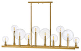Hinkley Alchemy Ten Light Linear Chandelier 30528LCB, Lacquered Brass