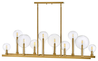Hinkley Alchemy Ten Light Linear Chandelier 30528LCB, Lacquered Brass