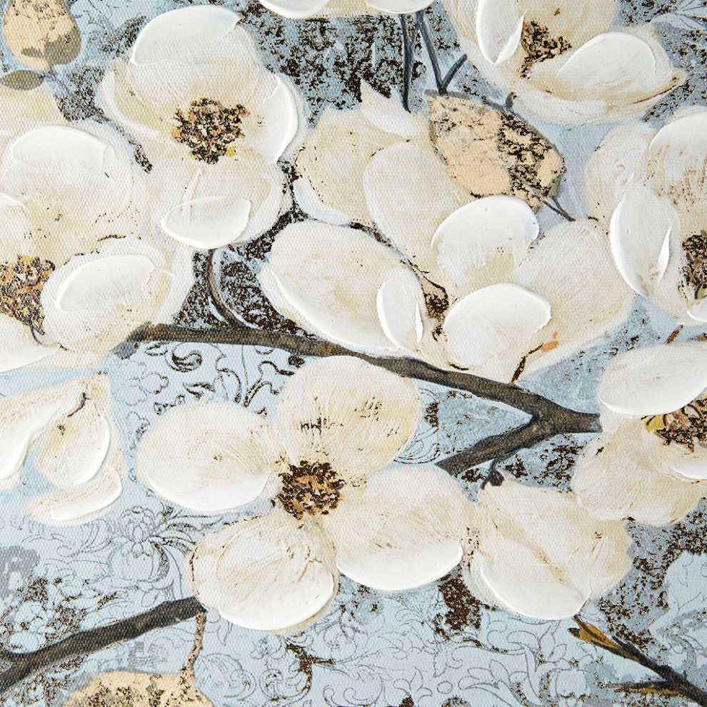 Madison Park Luminous Bloom Gold Foil Floral Canvas Wall Art