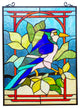 Chloe Lighting Bluejay Tiffany-Style Animal Window Panel 24" Height