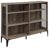 Jasper 52" Mesh Side Industrial Bookshelf - Grey Wash