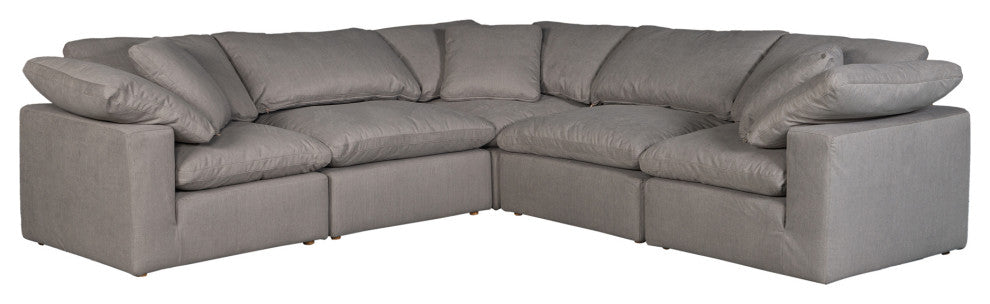 Terra Condo Classic L Modular Sectional Livesmart Fabric Light Grey