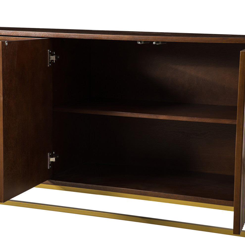 Julian Contemporary 4 Door Sideboard, Walnut