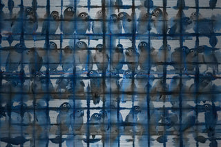 "Crowded Blue" UV Ink Print on Brushed Aluminum, 60"x40"