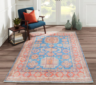 Momeni Chandler Cotton Polyester Traditional Blue Rug 4' X 6'