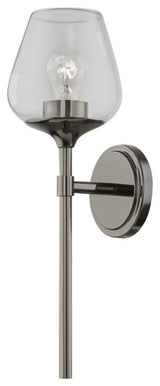 Willow 1 Light Black Chrome Vanity Sconce
