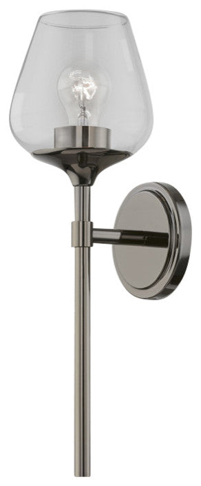 Willow 1 Light Black Chrome Vanity Sconce