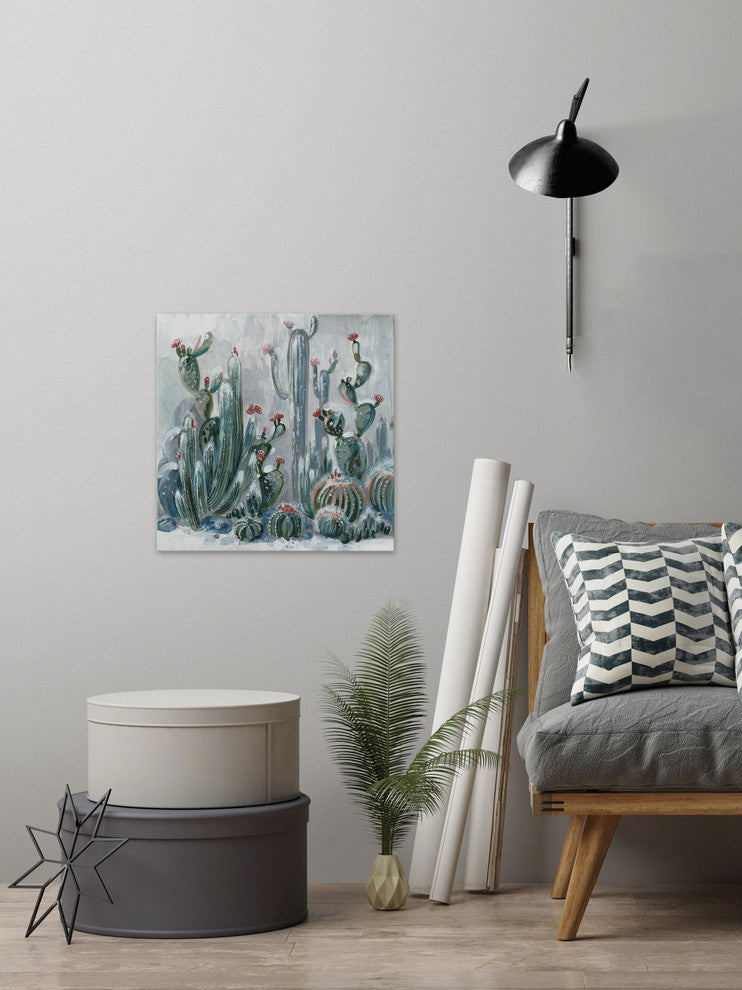 "Cactus Garden II" Painting Print on Wrapped Canvas, 32"x32"