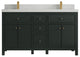 Sonoma 60 Double Bathroom Vanity in Dark Forest Green with 2" Carrara Quartz