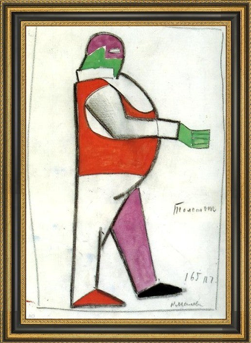 Kazimir Malevich Fat Man - 16" x 24" Framed Premium Canvas Print