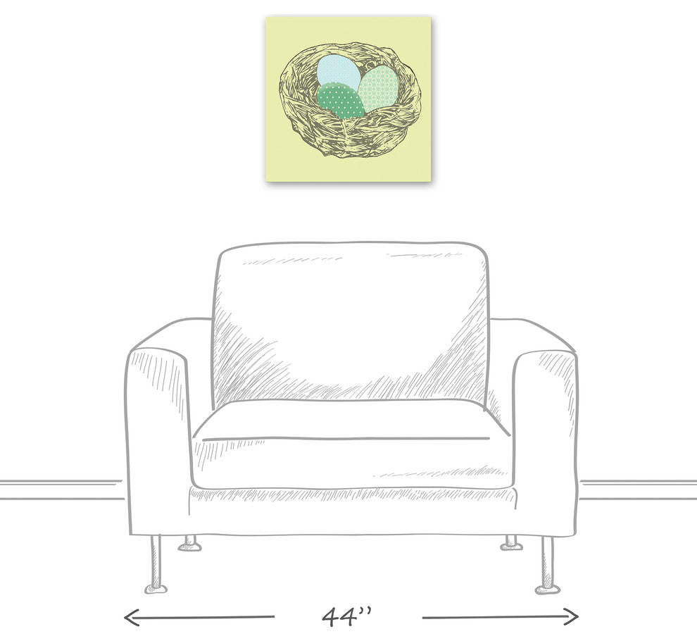 Easter Egg Nest Canvas Wall Art, 16"x16"