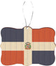 Dominican Flag on Distressed Wood Design Rectangle Christmas Tree Ornament