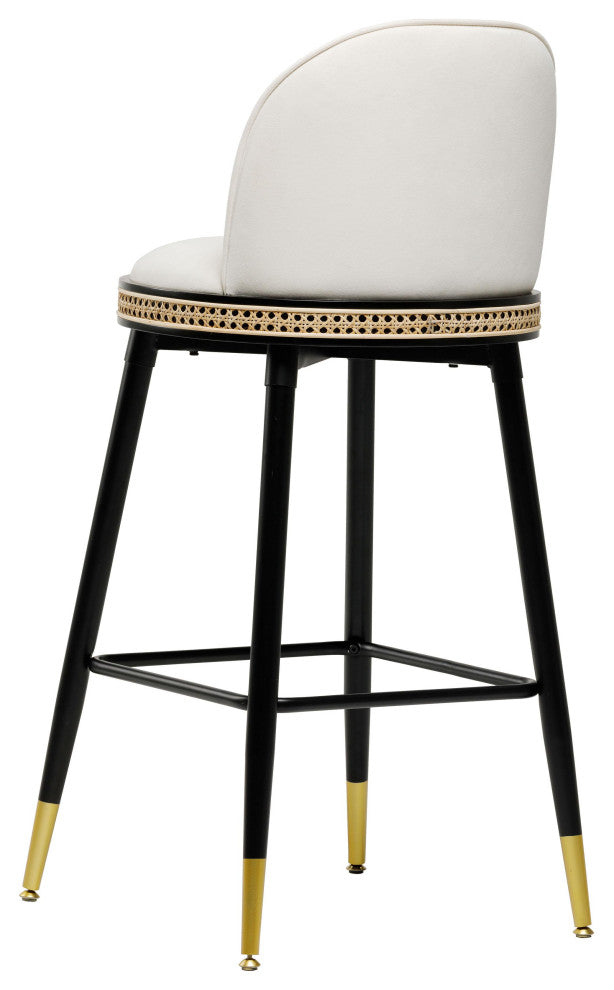 Harley Cream Velvet Bar Stool