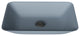 VIGO Sottile 18"L x 13"W x 4"H Glass Rectangular Vessel Bathroom Sink, Metallic