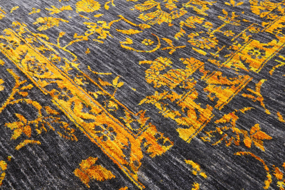 Wool and Silk Persian Hand Knotted Rug 8' 11" X 12' 1" Q8564