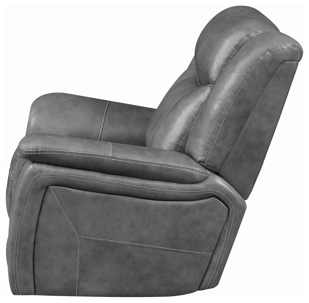 Upholstered Motion Glider Recliner, Gray