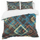 Vintage Yellow Blue Vintage Duvet Cover, King